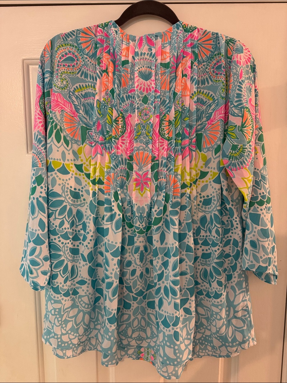Lilly Pulitzer Tropical Print Dress in Turquoise, Pink, Coral - Picture 3 of 3
